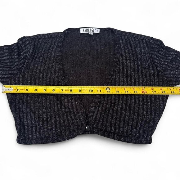 Vintage rampage black sparkly long sleeve bolero top with button detail - Picture 8 of 8